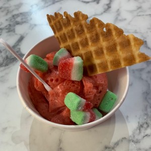 Helado de fresas