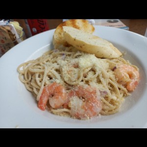 carbonara con langostino