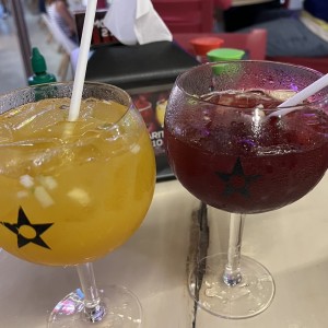 Sangria de mango y roja.