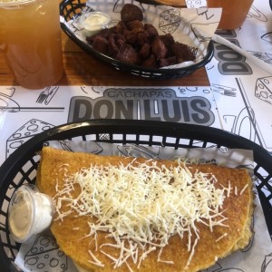 cachapa con cochino frito