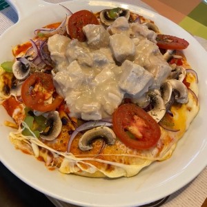 pita vegetariano con pollo