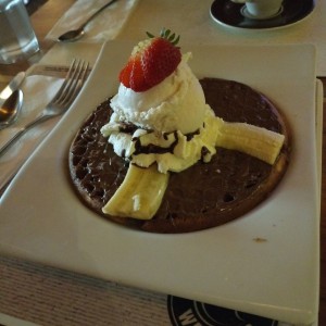 nutella and banana waffle