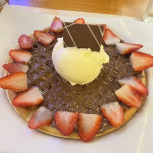 Waffle Nutella y Fresas
