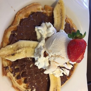 waffle de nutella y banano