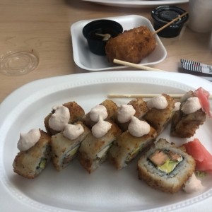 apanadito roll y brocheta de queso