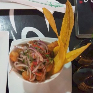 Ceviche frito de corvina