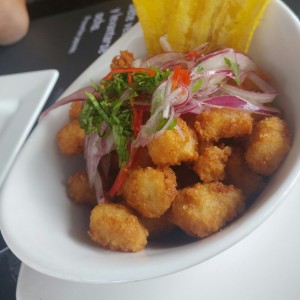 Ceviche frito de corvina