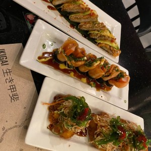 sushi pizza, Nagasaki y Ebi Bomb