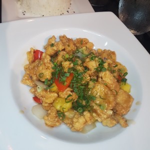 Pollo o cerdo agridulce