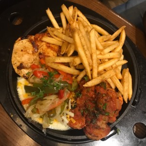 pollo a la plancha con camarones