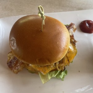BIG AF FRIDAYS ULTIMATE SIGNATURE WHISKEY-GLAZED BURGER