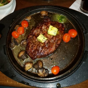 RIBEYE STEAK WITH WILD MUSHROOM BUTTER