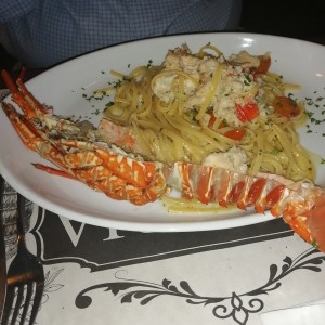 Espagueti con langosta