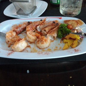 langostinos  a la  plancha