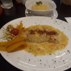 corvina en salsa de coco