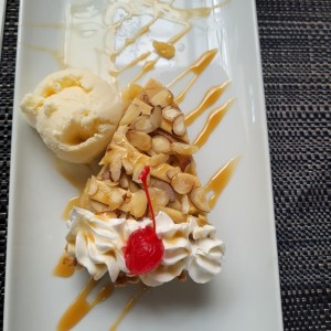 pie manzana y helado