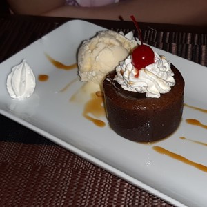 Fondant de chocolate y helado