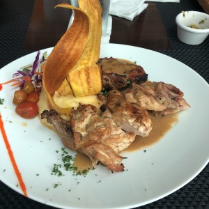 1/2 pollo asado madero