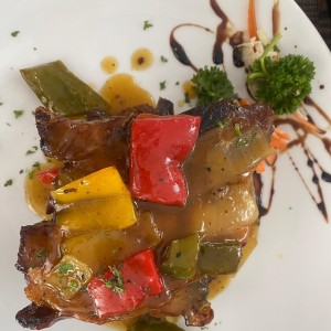 Costillas de cerdo en salsa de mango