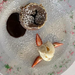 Fondant chocolate y helado