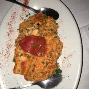 Mero sobre Risotto al Pimenton