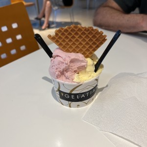 Gelato fresa maracuya y vanilla