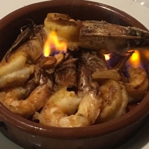 Langostinos : wisky / idiazabal / Plancha