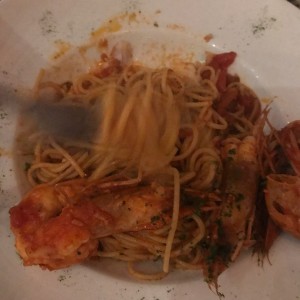 espagueti con langostinos