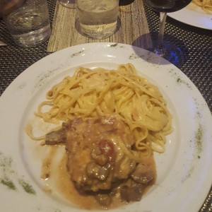 Strogonoff de Res con pasta a la crema