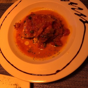 Filete de Corvina a la Livornesa