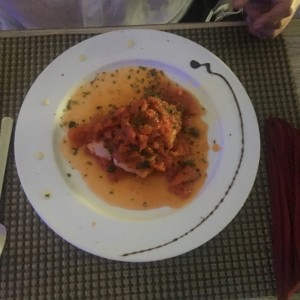 Filete de Corvina a la Livornesa
