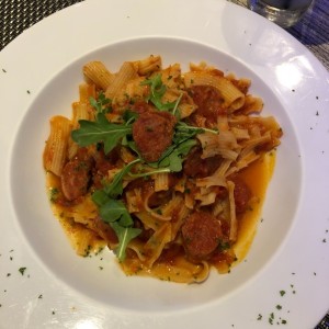 Rigatonni al Ragu de chorizo Italiano
