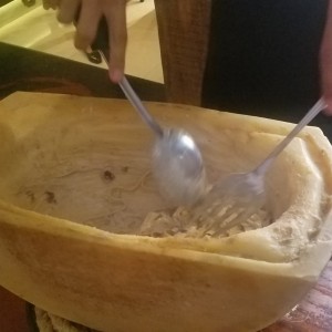 pasta preparada en el queso