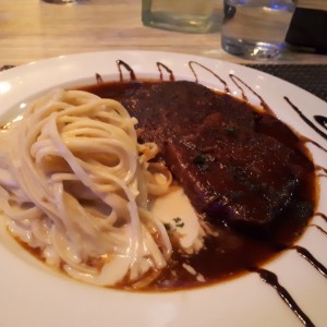 Estratocco con linguini 4 quesos