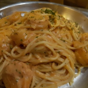 pasta con camarones 