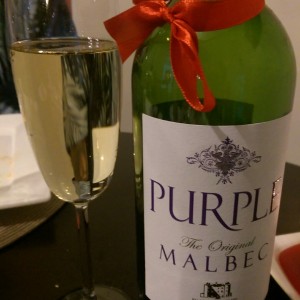 Champagne y vino tinto ! 