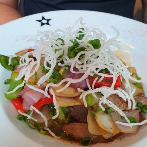 vegetales salteados con carne