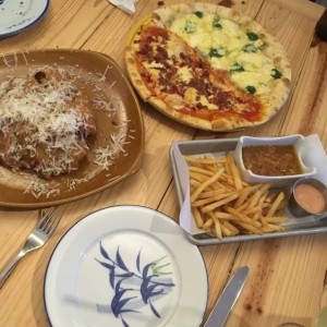 Milanesa y Pizza