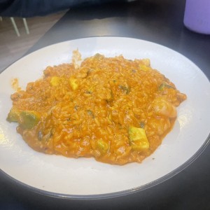 Rissotto de langostinos y aguacate