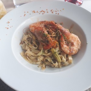 spaghetti con langostino