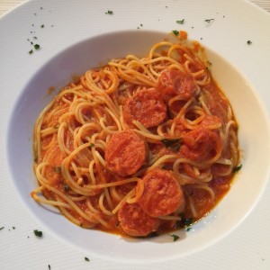 Recomendacion especial! Spaghetti con Salsa Pomodo y Salsiccia
