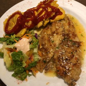 Filete de Corvina al ajillo