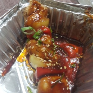 brocheta de pollo
