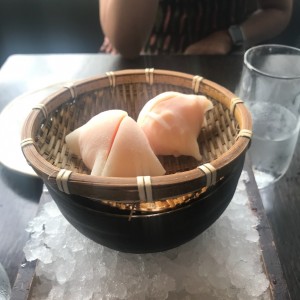 Postre de helado de mandarina