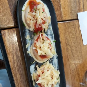 Sorrentinos Caseros rellenos de Jamon