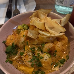 Camarones con Coco y Curry rojo