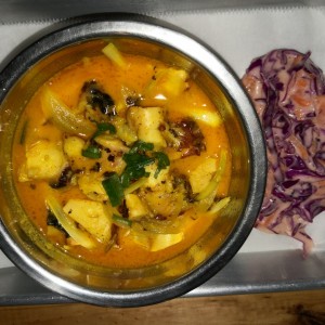pulpo con gengibre y coco