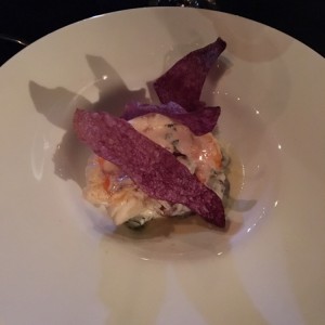 1/2 cola de langosta del Mar Caribe sobre espuma de parmesano