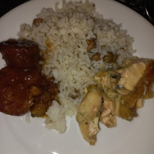 Pavo con arroz y guandu