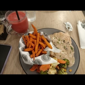 Pollo en salsa de hongos 